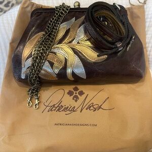 Patricia Nash Brown Leather Clutch